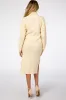 Cream Long Sleeve Turtleneck Maternity Sweater Dress sold by Pinkblush