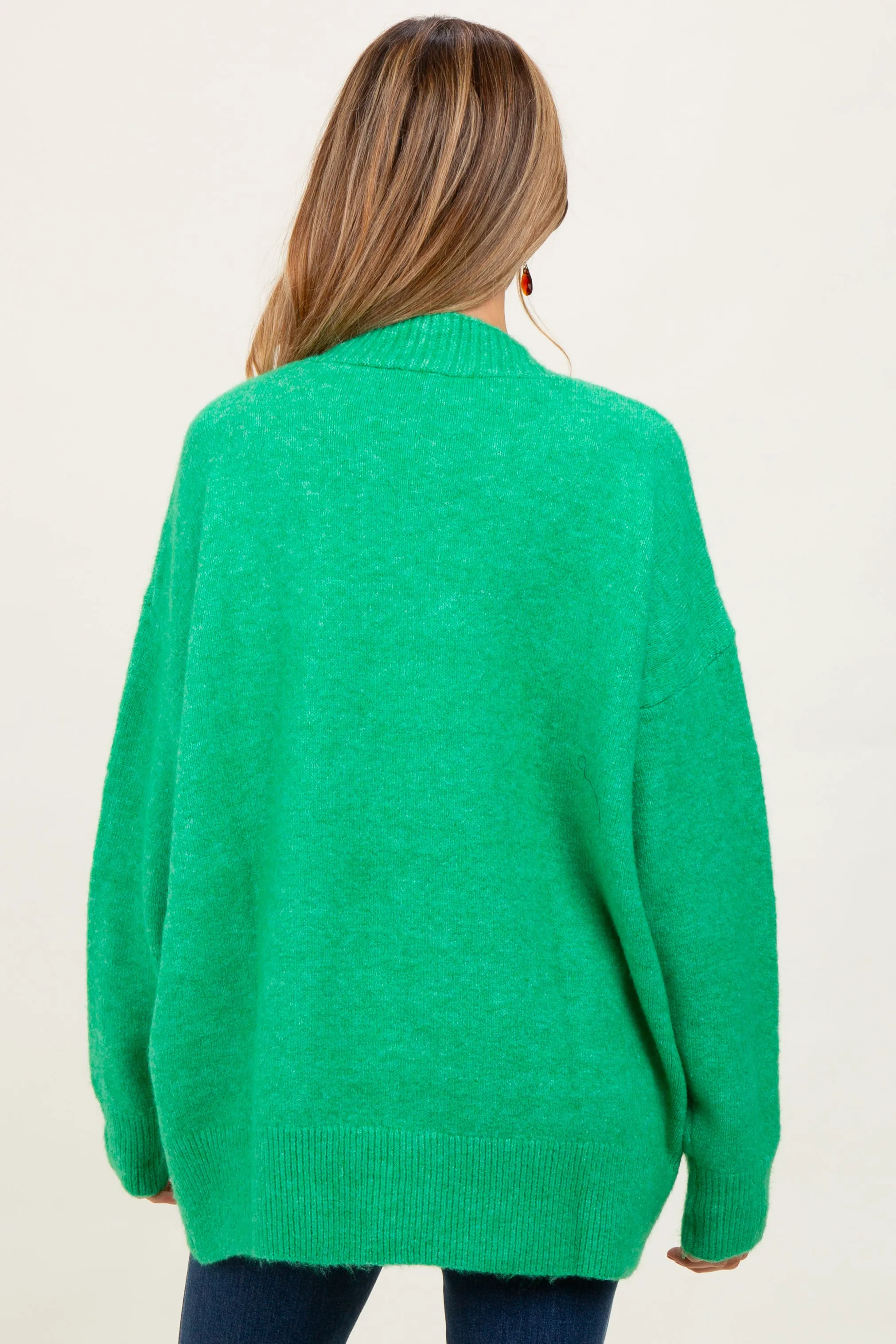 Green Oversized Maternity Toggle Button Cardigan sold by Pinkblush product image thumbnail 2