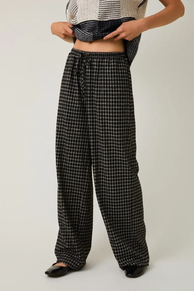 Black Plaid Drawstring Flannel Pants sold by Pinkblush product image thumbnail 2