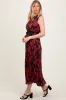 Red Floral Print Plisse One Shoulder Maxi Dress sold by Pinkblush