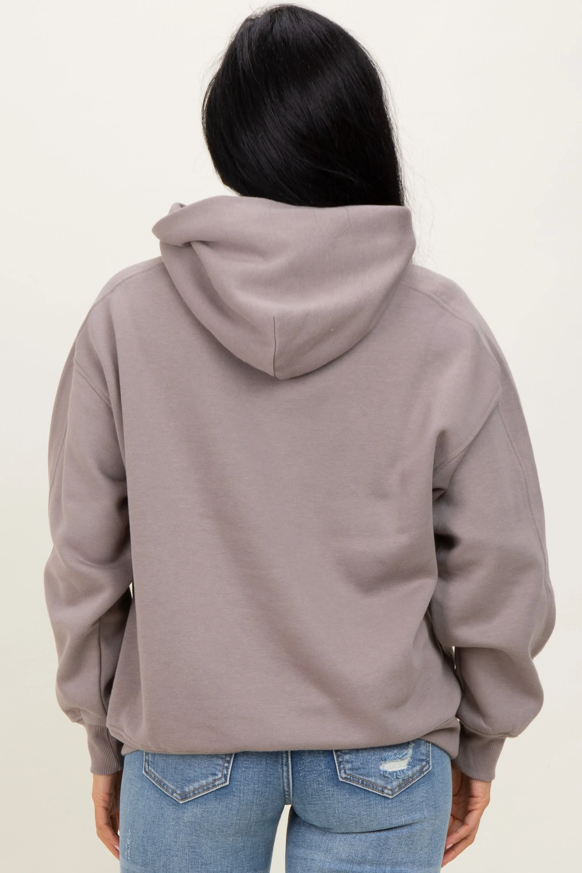 Taupe Fleece Oversized Hoodie sold by Pinkblush product image thumbnail 4