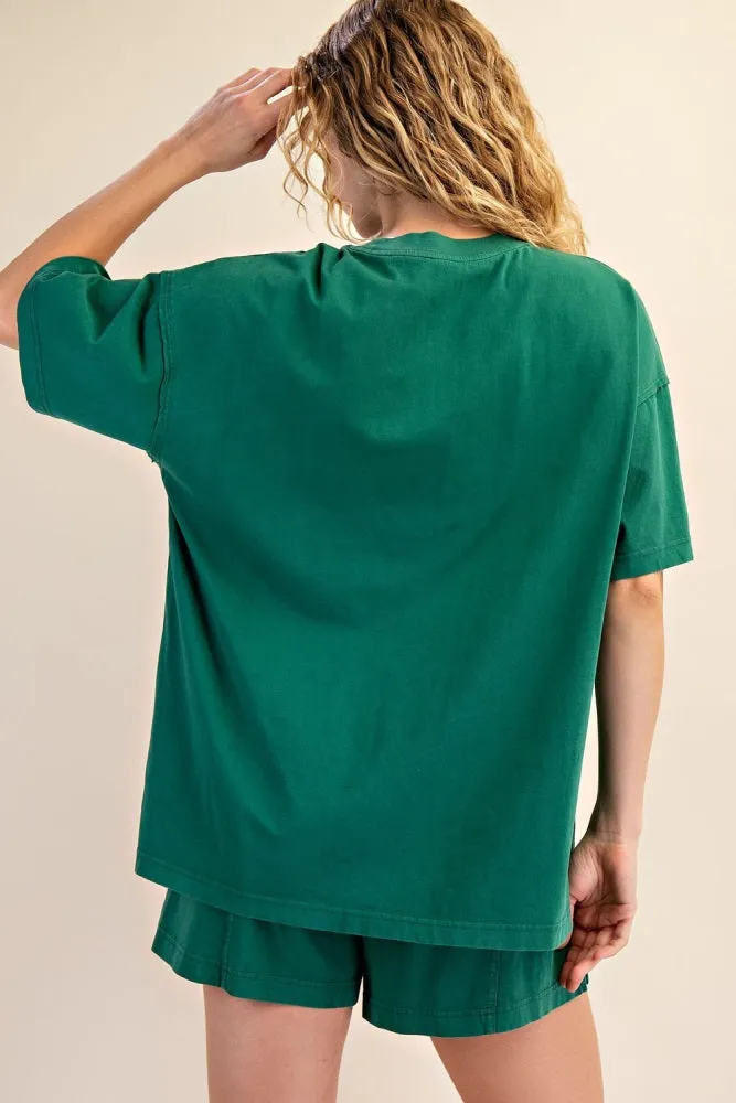 Green Washed Oversized Boxy Tee sold by Pinkblush product image thumbnail 4