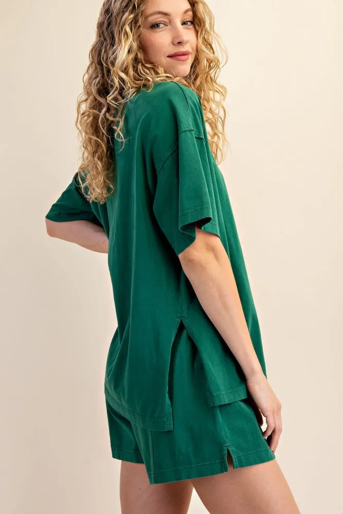 Green Washed Oversized Boxy Tee sold by Pinkblush product image thumbnail 3