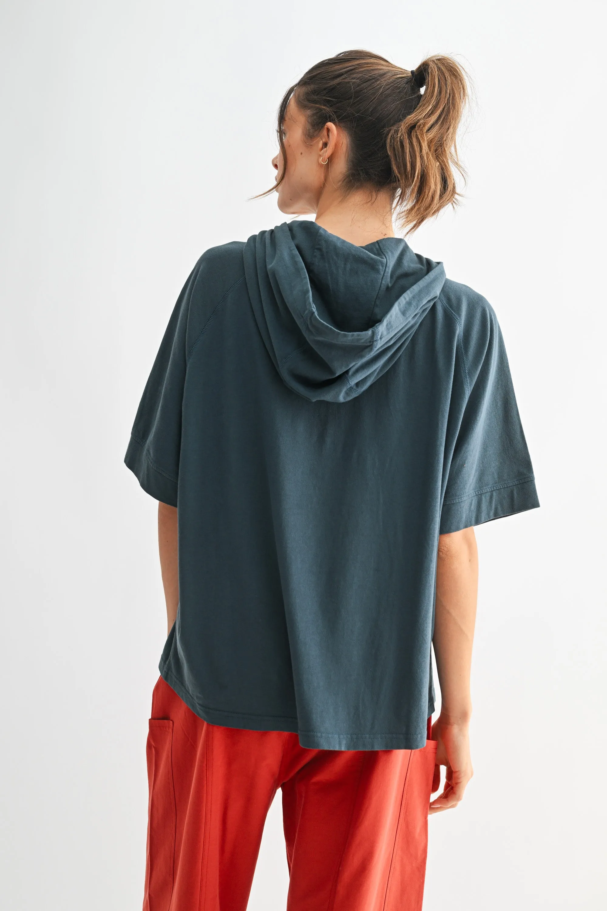 Navy Hooded Short Sleeve Top sold by Pinkblush product image thumbnail 3