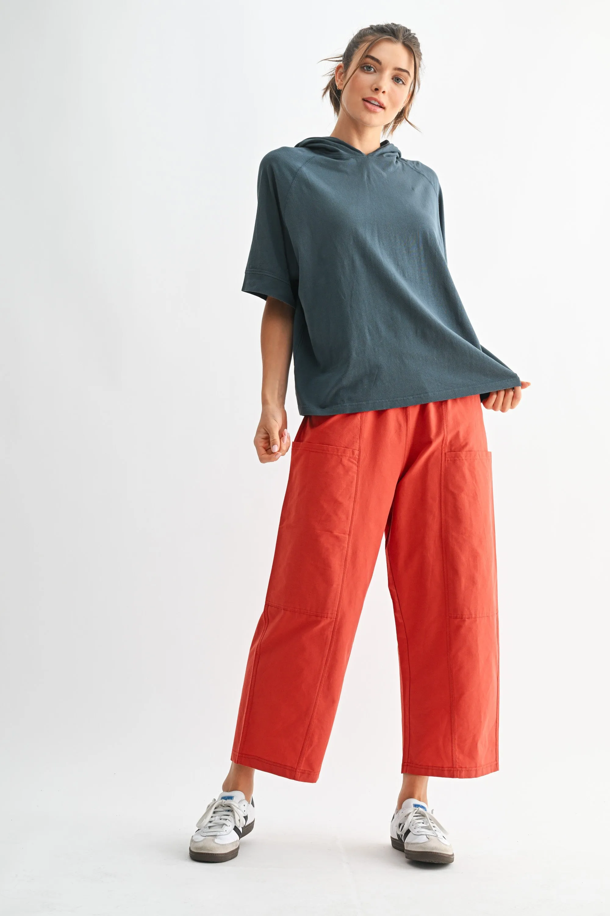 Navy Hooded Short Sleeve Top sold by Pinkblush product image thumbnail 4