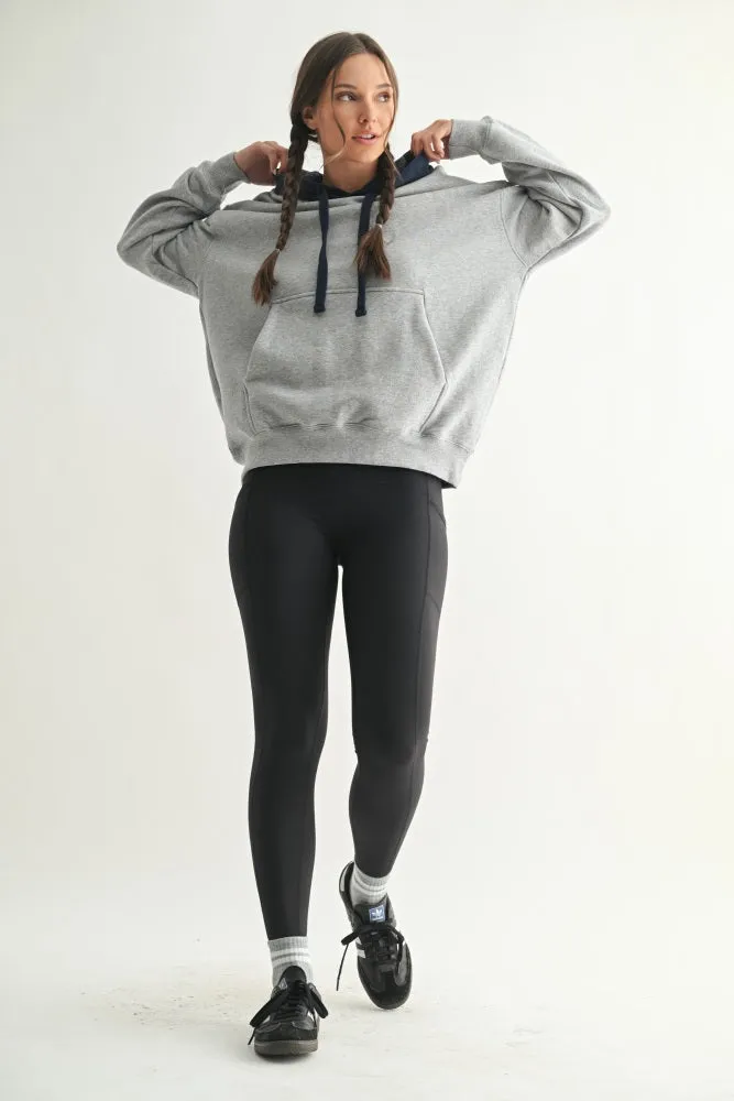 Navy Heather Grey Colorblock Hoodie sold by Pinkblush product image thumbnail 4
