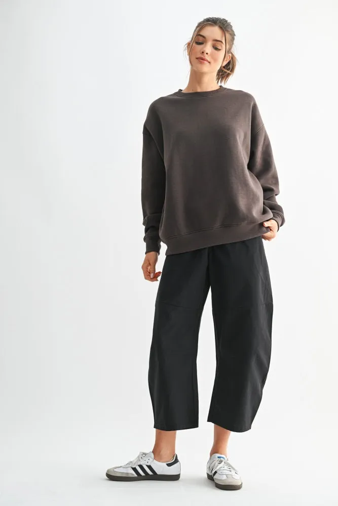 Brown Oversized Fleece Sweatshirt sold by Pinkblush product image thumbnail 3