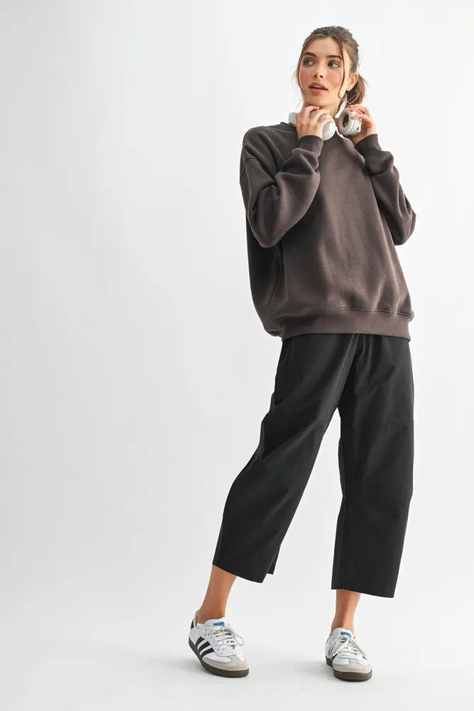 Brown Oversized Fleece Sweatshirt sold by Pinkblush product image thumbnail 4