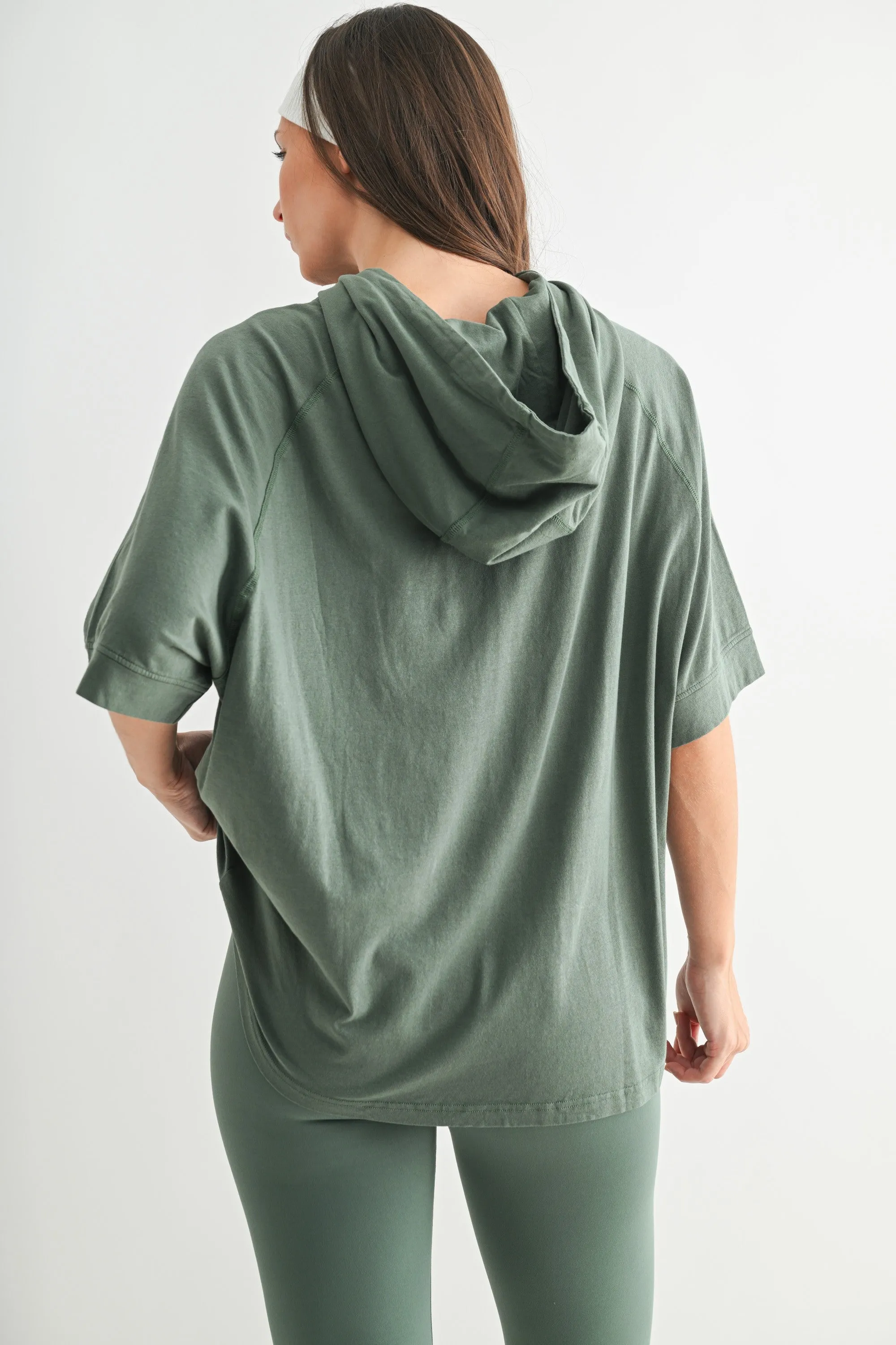 Olive Hooded Short Sleeve Top sold by Pinkblush product image thumbnail 2