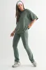 Olive Hooded Short Sleeve Top sold by Pinkblush