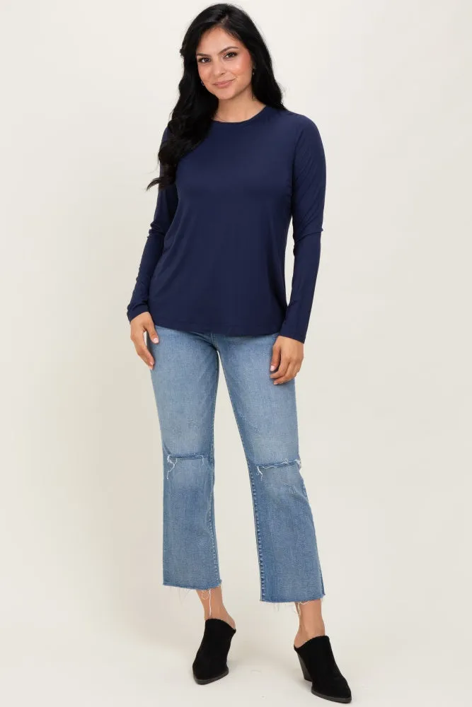Navy Blue Long Sleeve Top sold by Pinkblush product image thumbnail 2