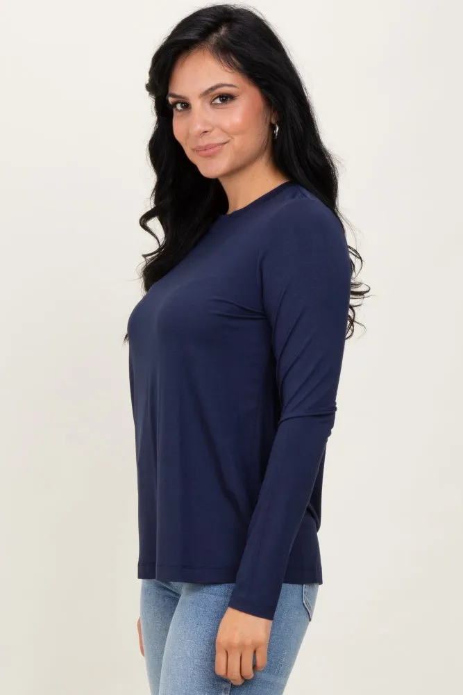 Navy Blue Long Sleeve Top sold by Pinkblush product image thumbnail 3