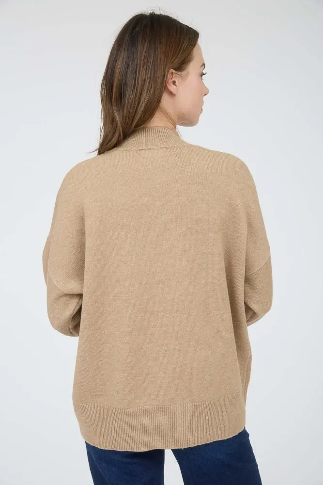 Camel Front Seam Mock Neck Sweater sold by Pinkblush product image thumbnail 3
