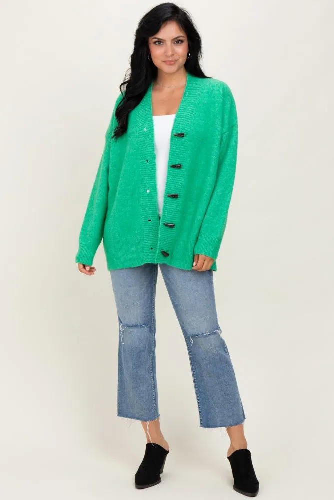 Green Oversized Toggle Button Cardigan sold by Pinkblush product image thumbnail 2