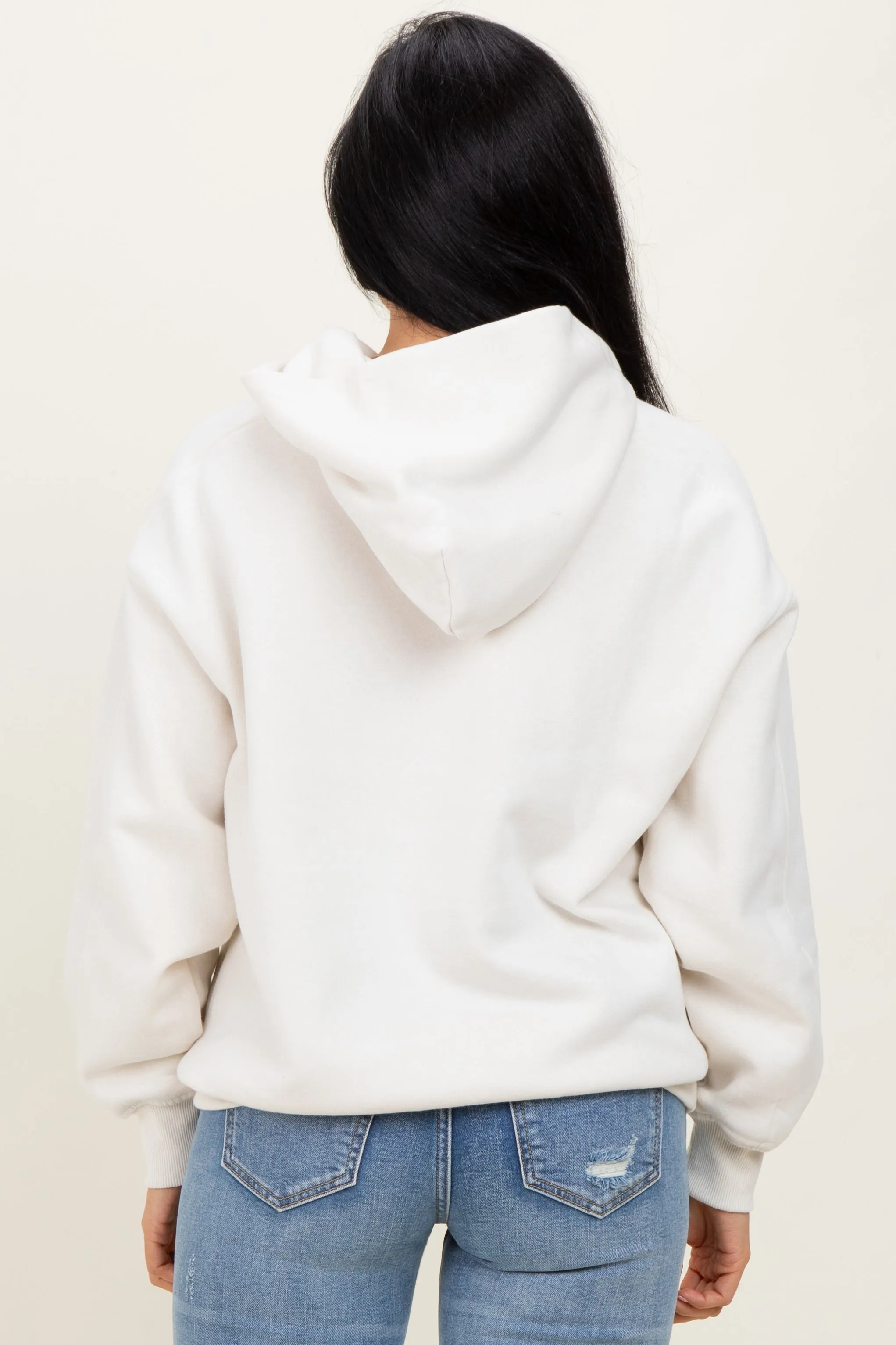 Ivory Fleece Oversized Hoodie sold by Pinkblush product image thumbnail 4