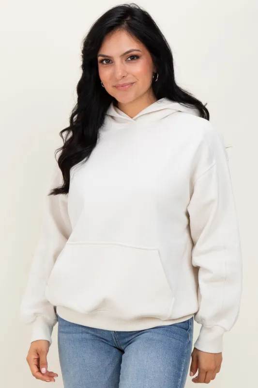 Ivory Fleece Oversized Hoodie sold by Pinkblush