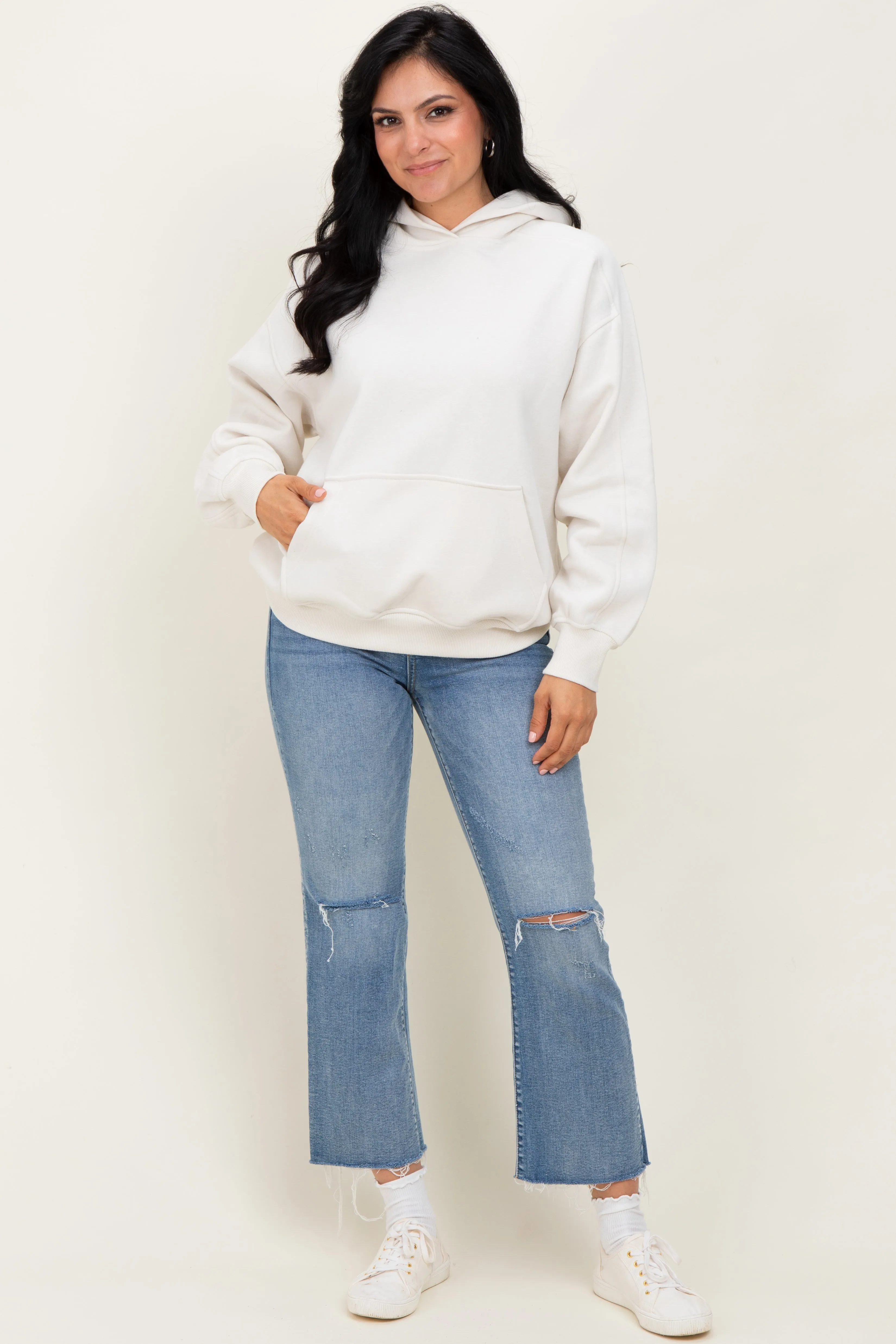 Ivory Fleece Oversized Hoodie sold by Pinkblush product image thumbnail 2