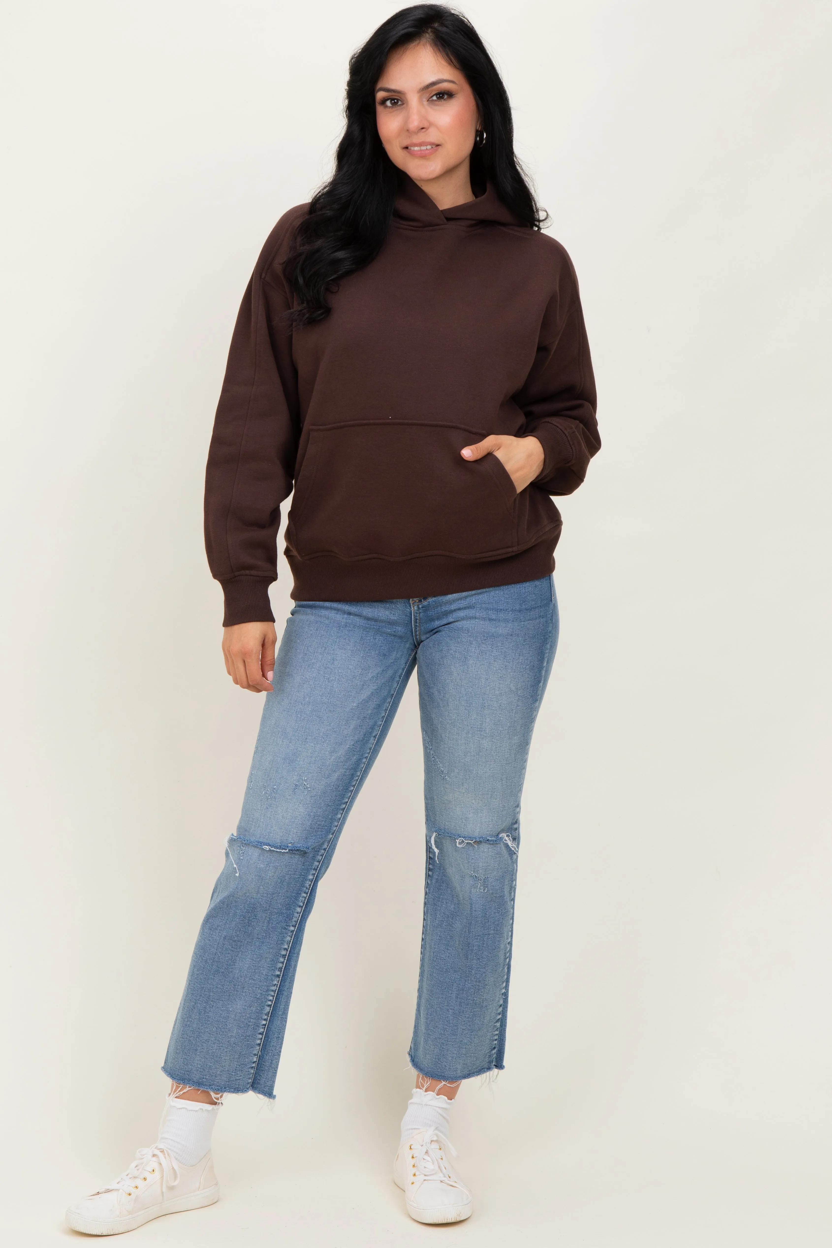 Brown Fleece Oversized Hoodie sold by Pinkblush product image thumbnail 2