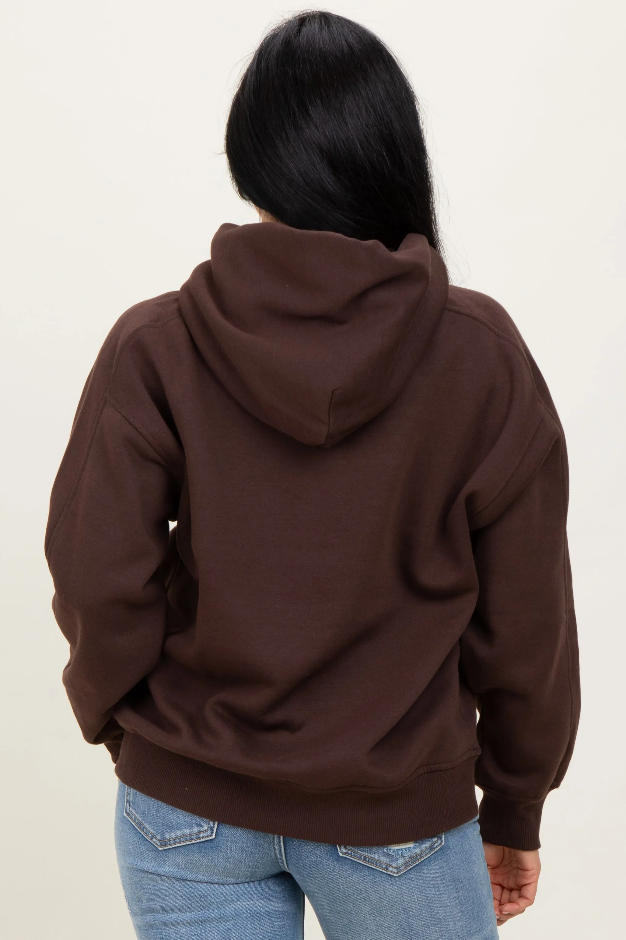 Brown Fleece Oversized Hoodie sold by Pinkblush product image thumbnail 4