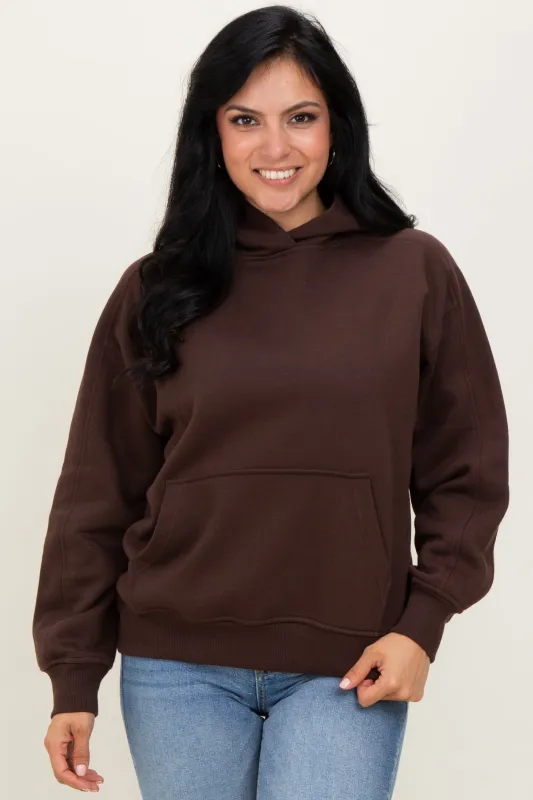 Brown Fleece Oversized Hoodie sold by Pinkblush