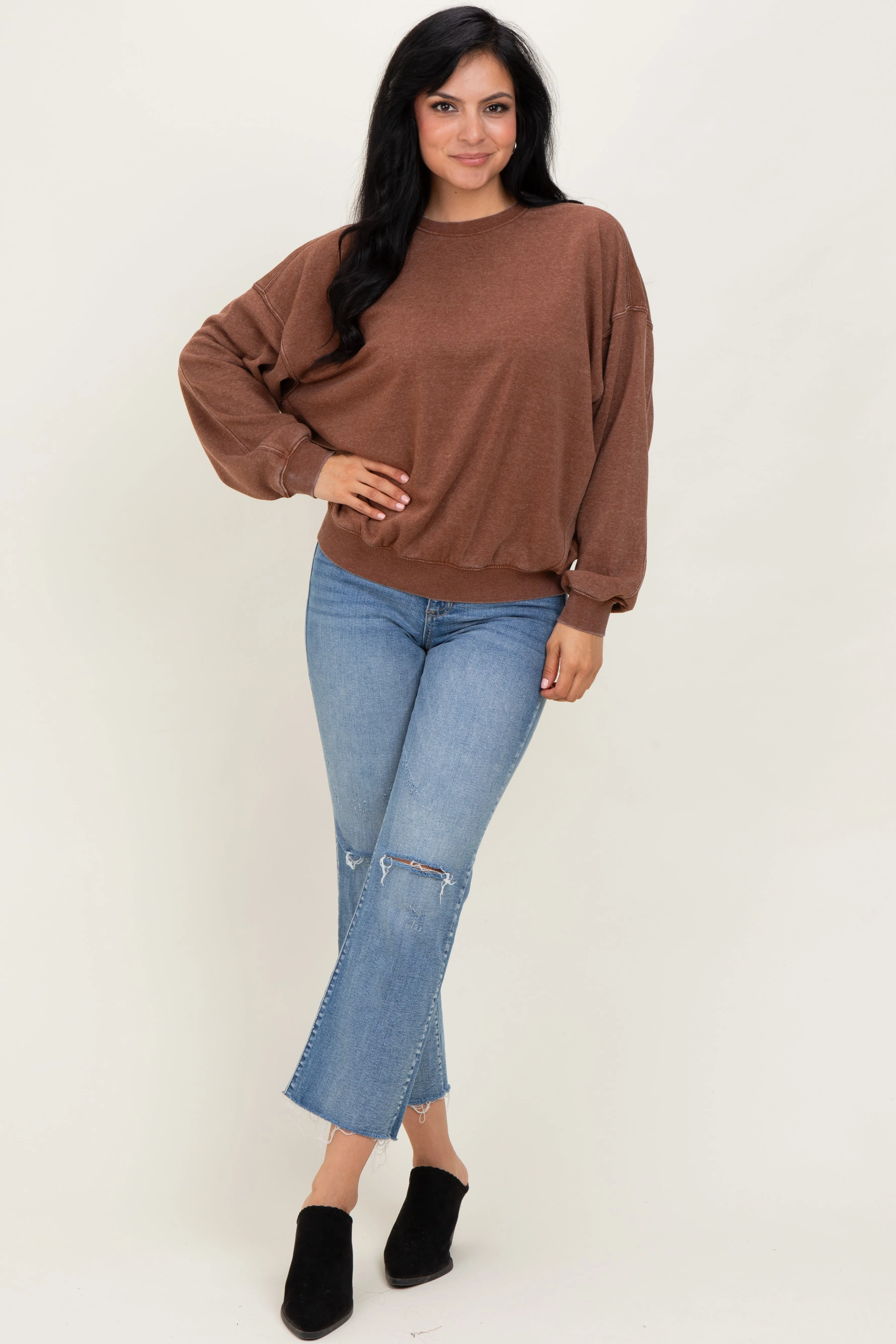 Camel Long Sleeve Sweatshirt sold by Pinkblush product image thumbnail 2