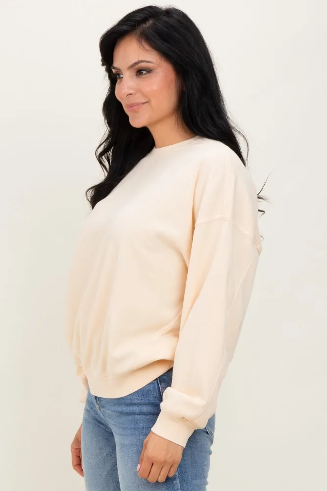 Cream Long Sleeve Sweatshirt sold by Pinkblush product image thumbnail 3