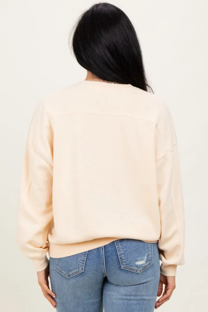 Cream Long Sleeve Sweatshirt sold by Pinkblush product image thumbnail 4