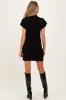 Black Ribbed Knit Maternity Short Sleeve Sweater Dress sold by Pinkblush