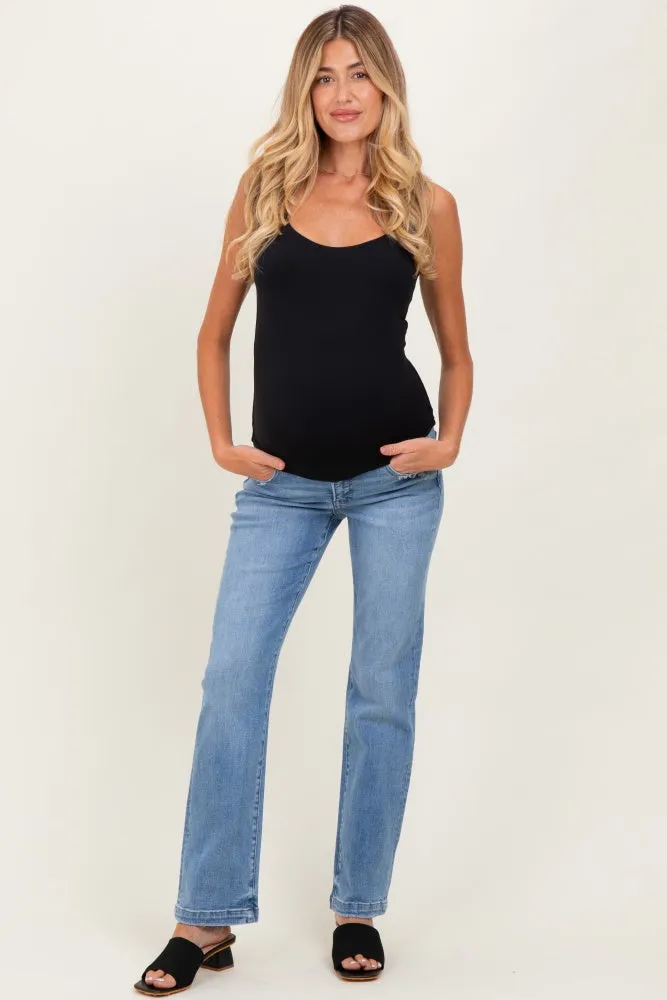 Medium Mid Rise Straight Maternity Jeans sold by Pinkblush