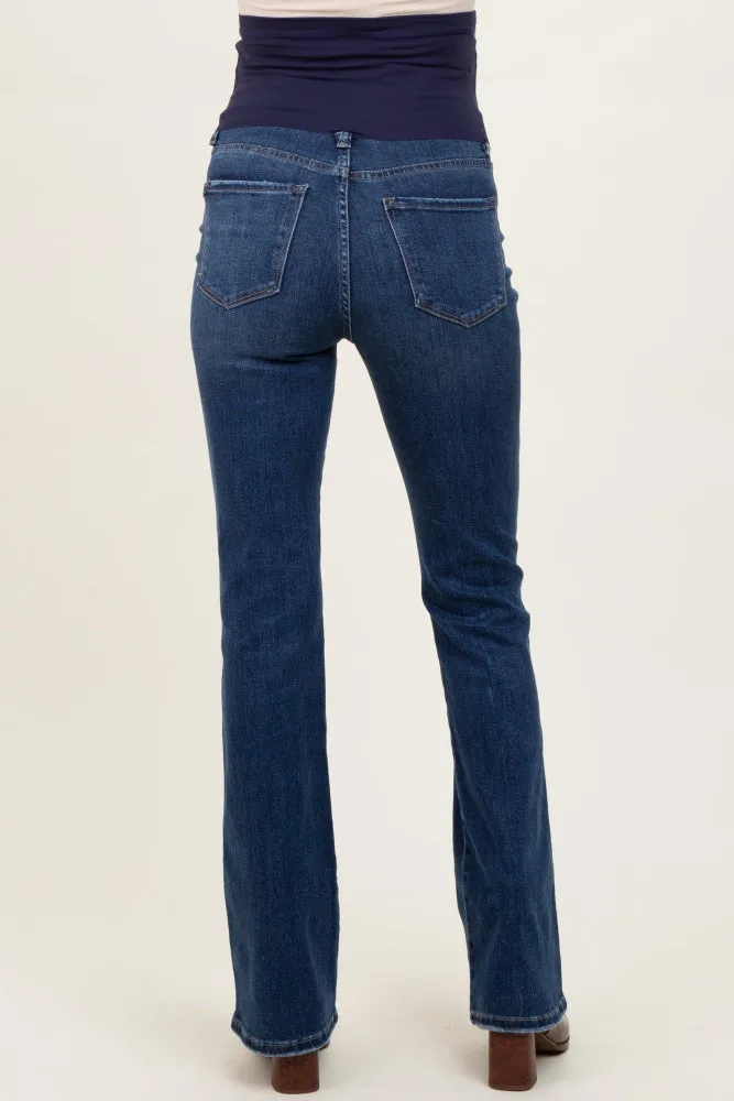 Dark Wash Super High Rise Bootcut Maternity Jeans sold by Pinkblush product image thumbnail 4