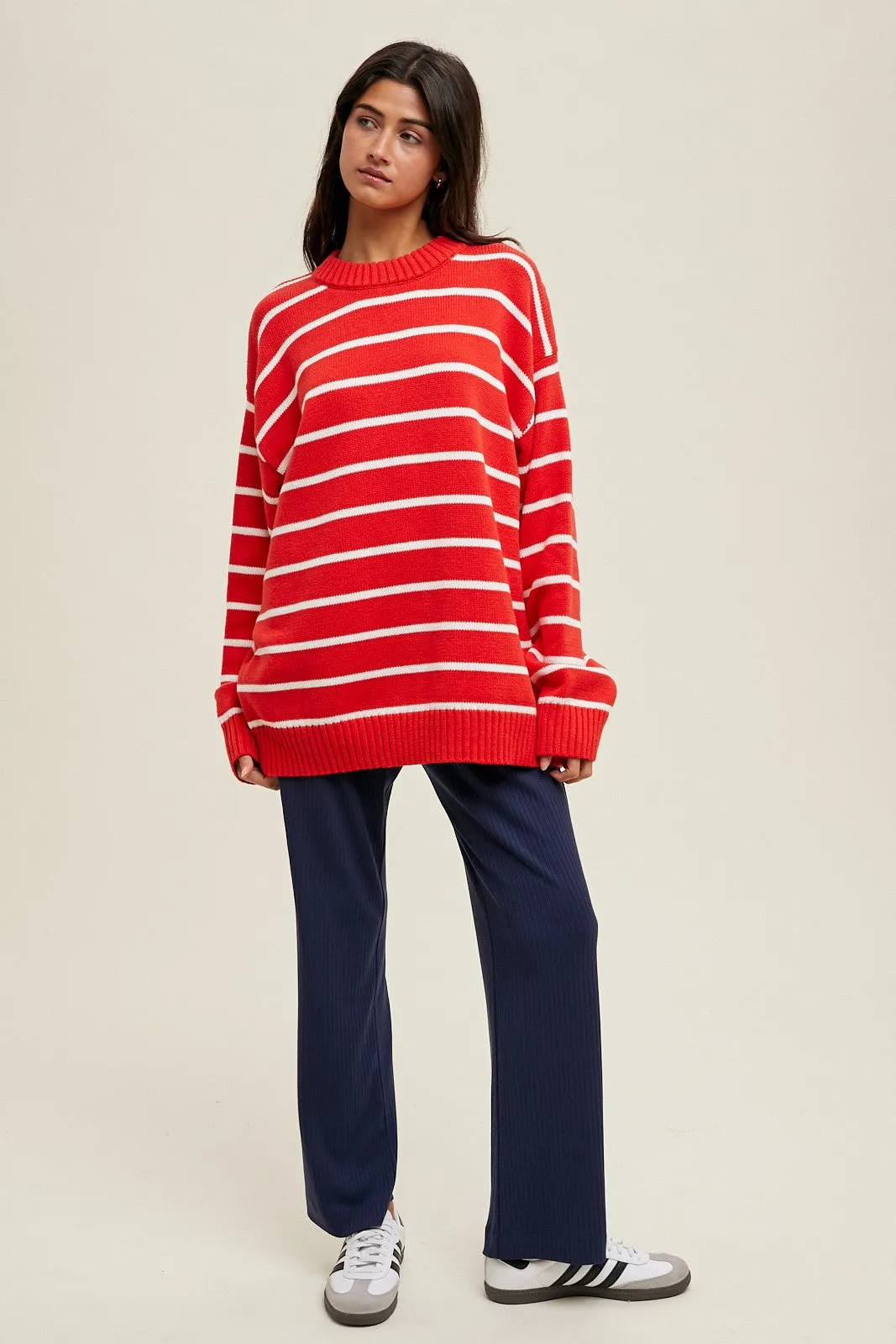 Red Striped Oversized Sweater sold by Pinkblush product image thumbnail 4