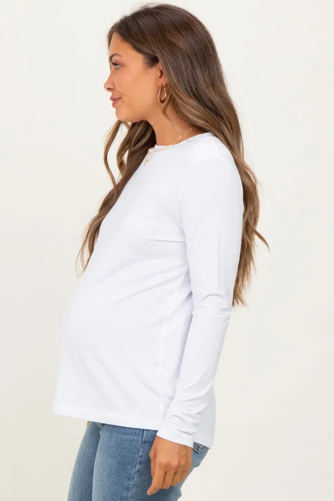 White Long Sleeve Maternity Top sold by Pinkblush product image thumbnail 3
