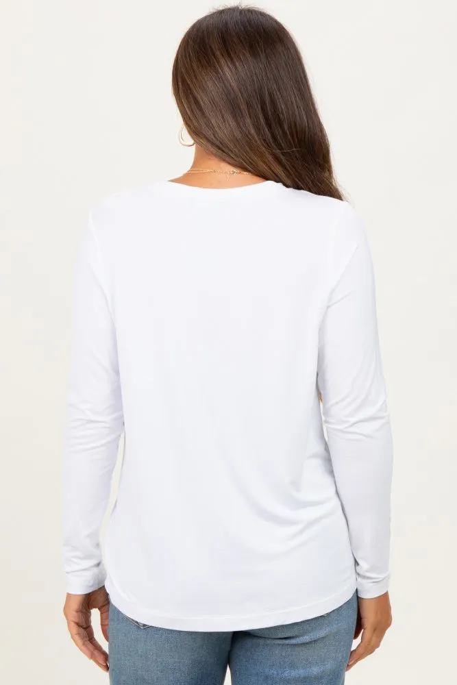White Long Sleeve Maternity Top sold by Pinkblush product image thumbnail 4