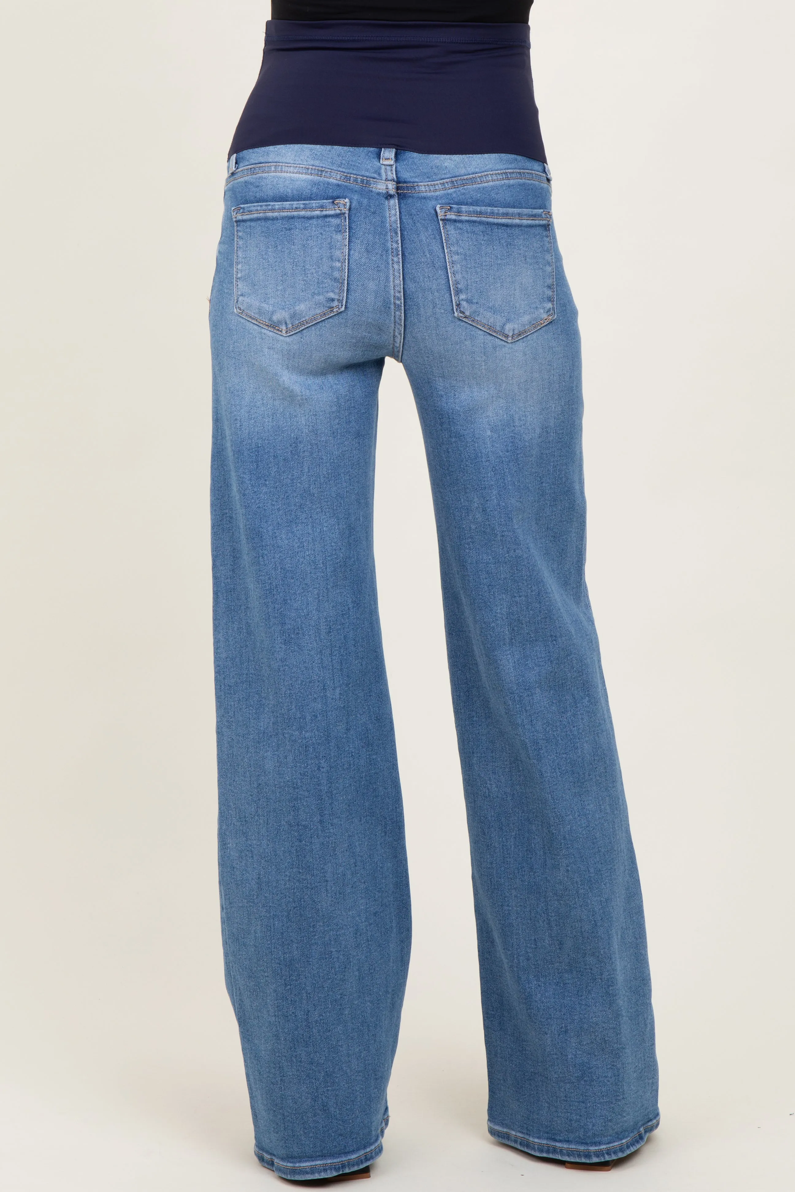 Medium Low Rise Wide Leg Maternity Jeans sold by Pinkblush product image thumbnail 5
