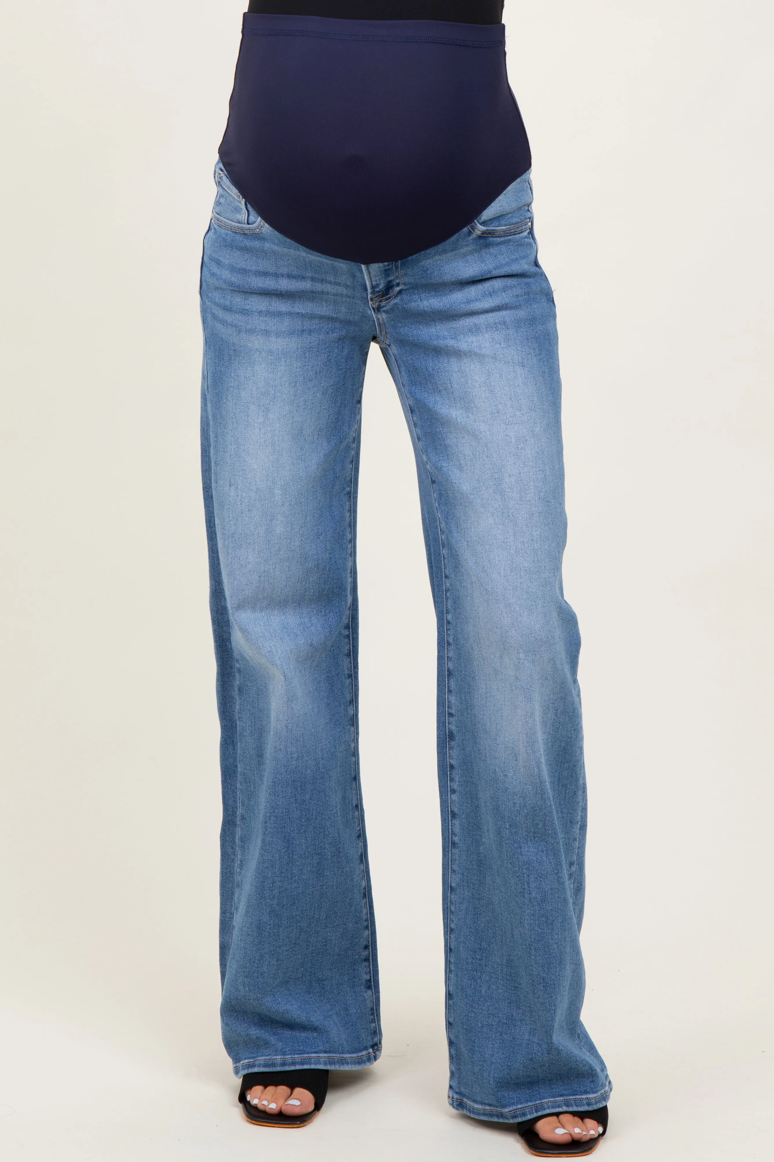 Medium Low Rise Wide Leg Maternity Jeans sold by Pinkblush product image thumbnail 3