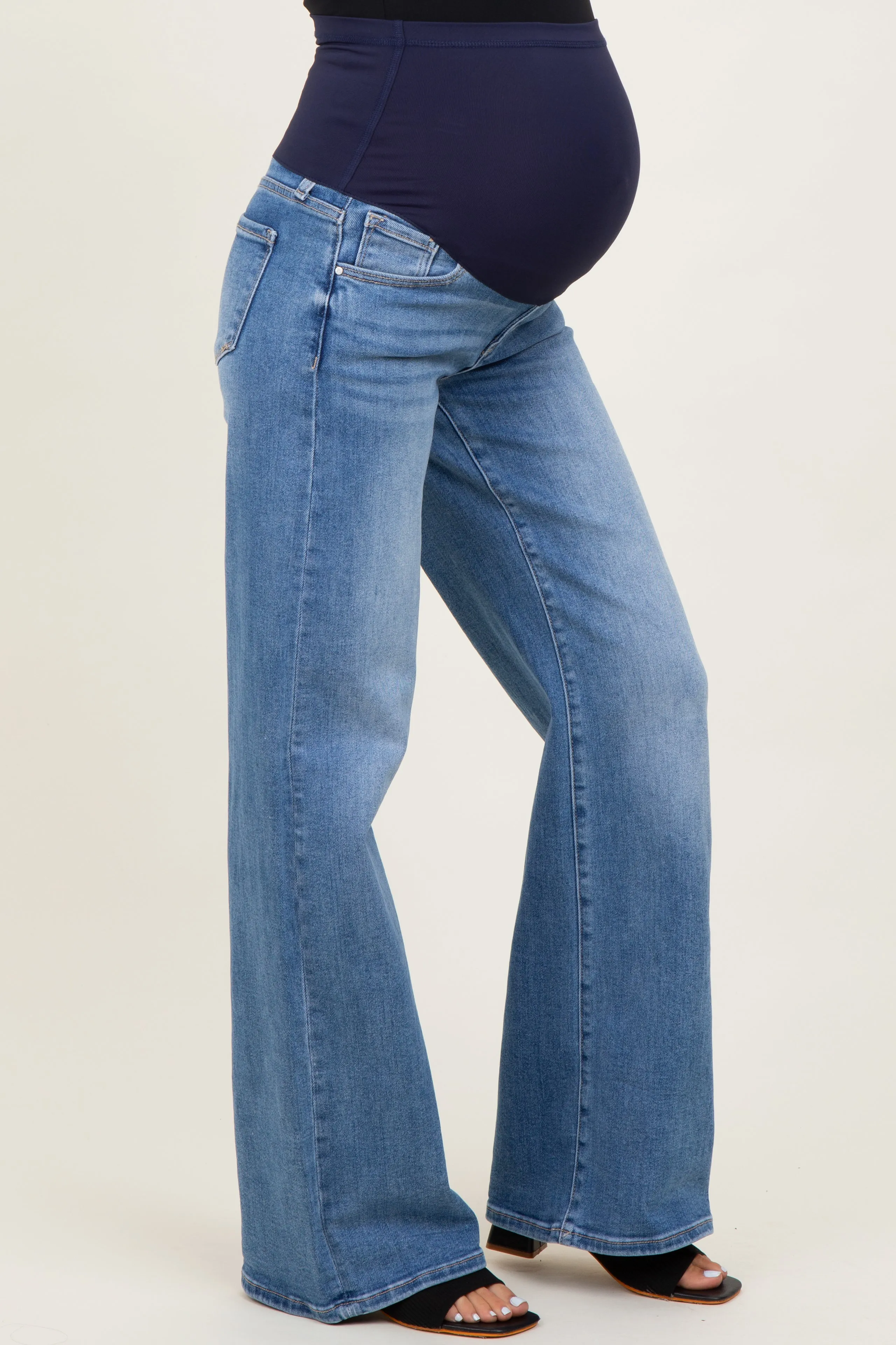 Medium Low Rise Wide Leg Maternity Jeans sold by Pinkblush product image thumbnail 4