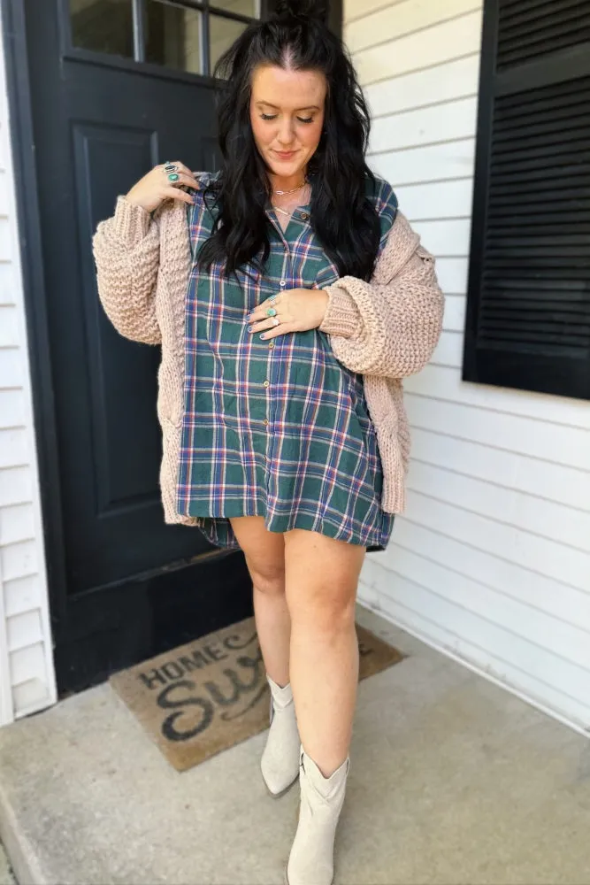 Beige Chunky Knit Maternity Cardigan sold by Pinkblush product image thumbnail 5