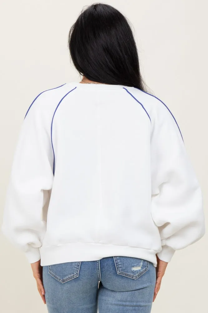 White Heather Blue Piping Accent Sweatshirt sold by Pinkblush product image thumbnail 4