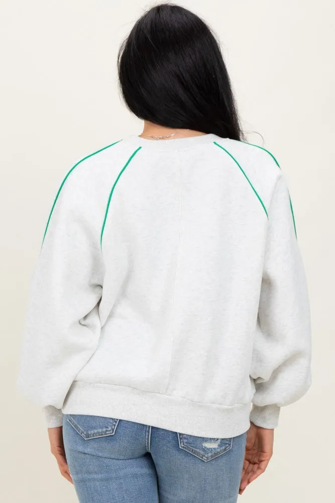 White Heather Green Piping Accent Sweatshirt sold by Pinkblush product image thumbnail 4