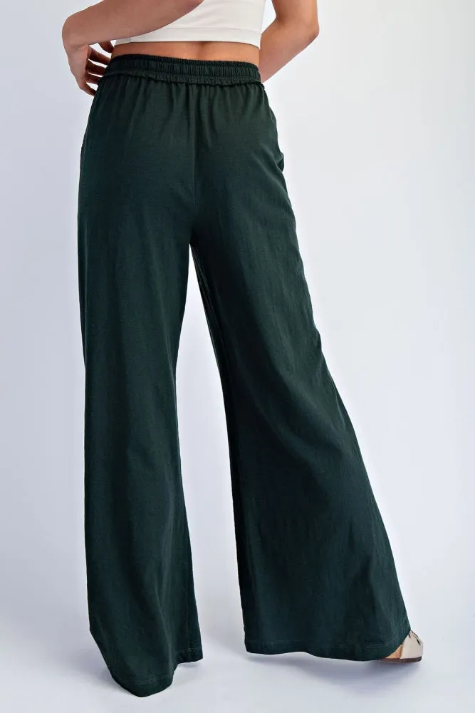Forest Green Drawstring Wide Leg Lounge Pant sold by Pinkblush product image thumbnail 4