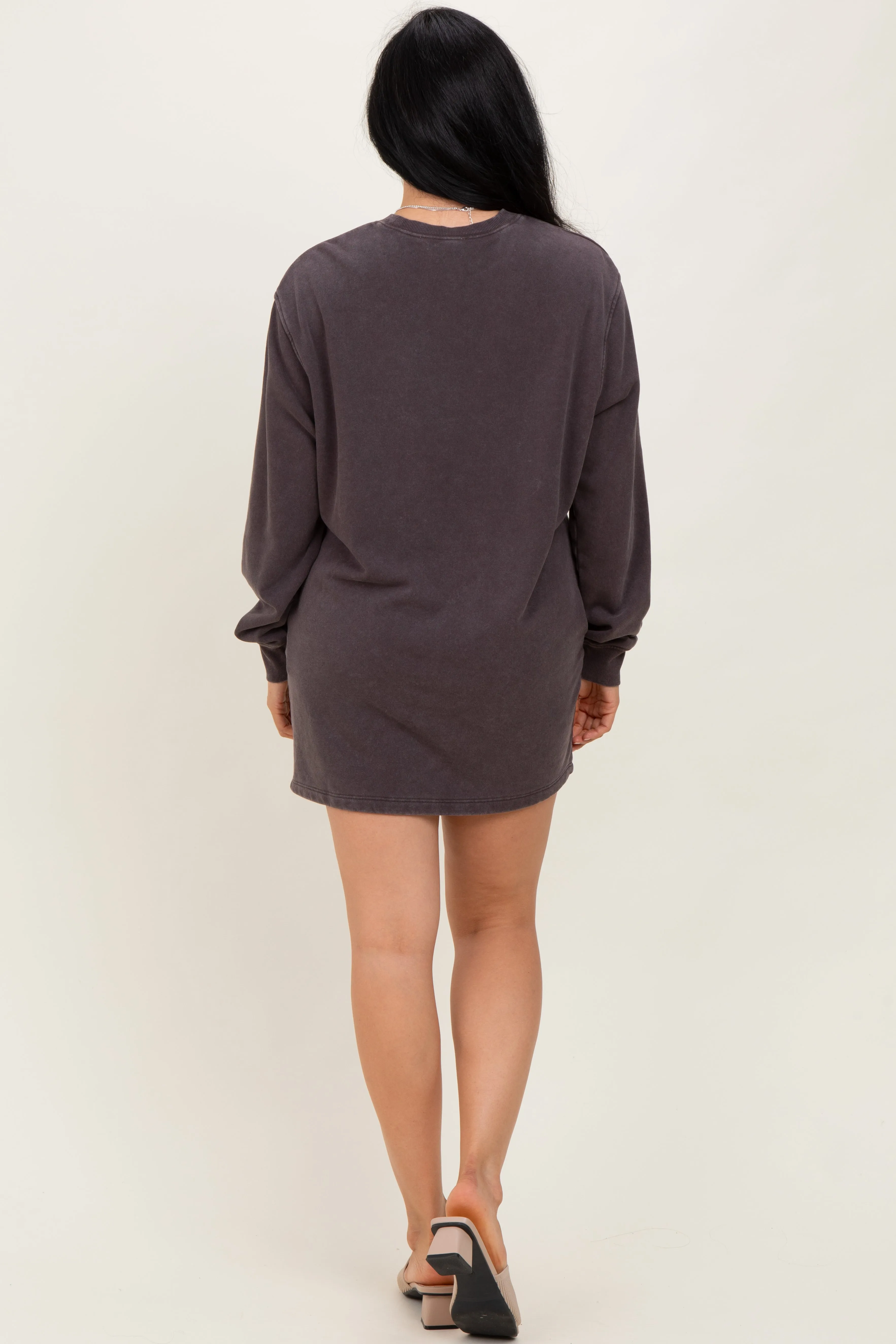 Charcoal Mineral Wash Oversized Sweatshirt Mini Dress sold by Pinkblush product image thumbnail 4