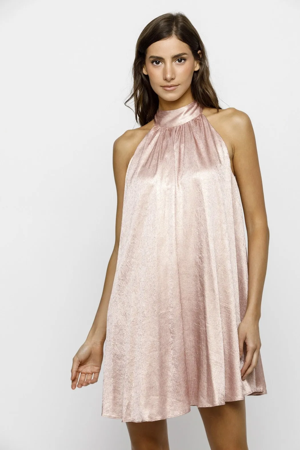 Light Pink Textured Satin Bow Tie Maternity Mini Dress sold by Pinkblush product image thumbnail 4