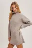 Taupe Turtleneck Chunky Knit Sweater Dress sold by Pinkblush
