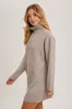 Taupe Turtleneck Chunky Knit Sweater Dress sold by Pinkblush
