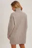 Taupe Turtleneck Chunky Knit Sweater Dress sold by Pinkblush