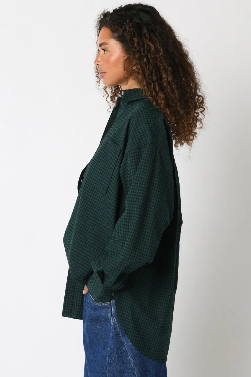 Forest Green Plaid Linen Blend Button Down Shirt sold by Pinkblush product image thumbnail 2