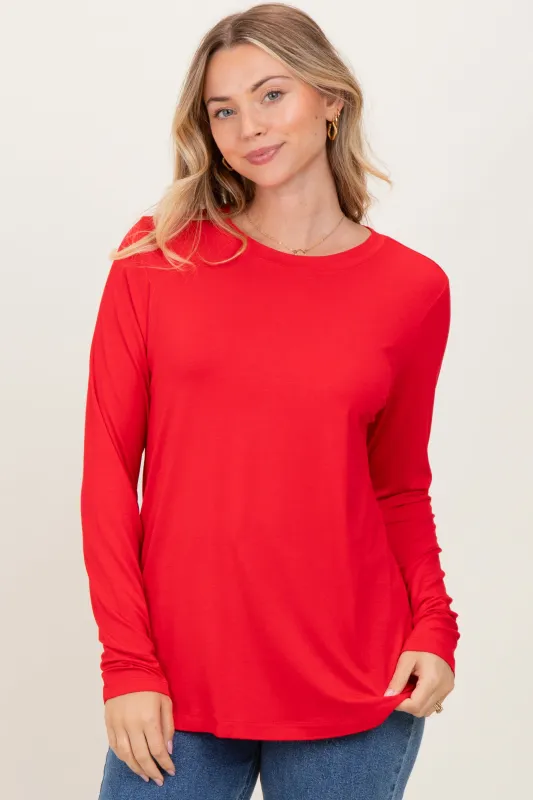 Red Long Sleeve Top sold by Pinkblush