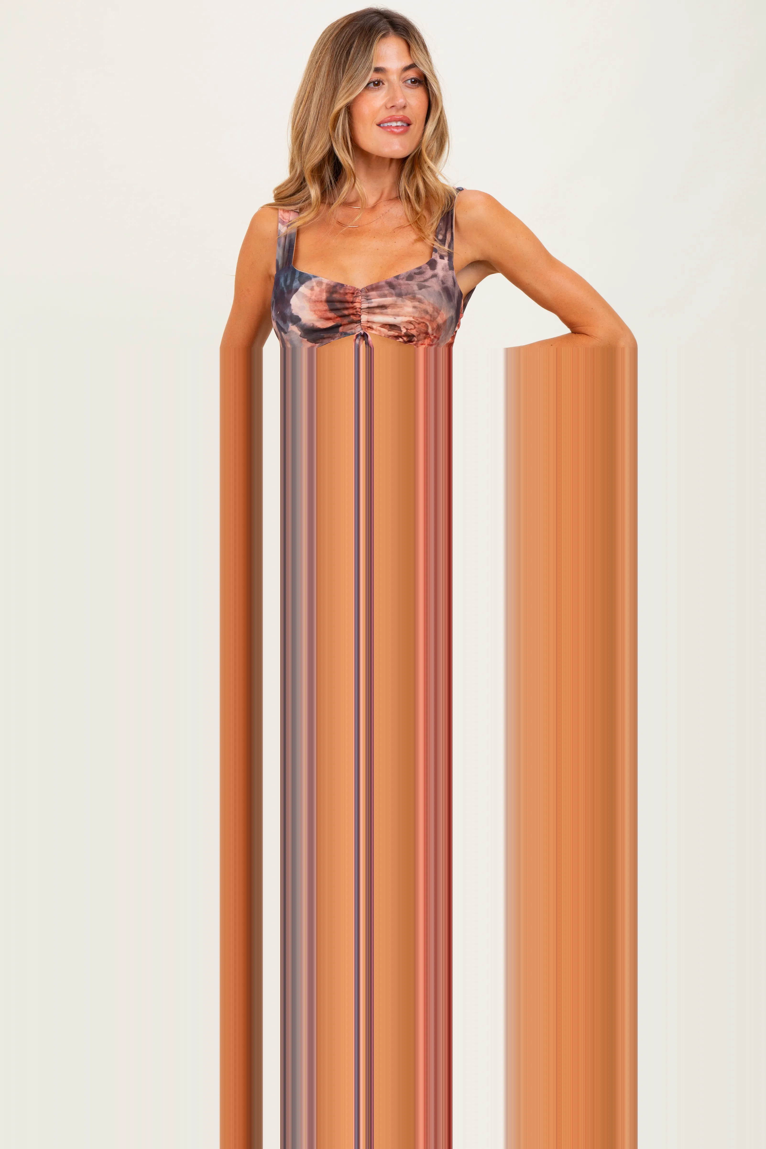 Light Pink Floral Animal Print Cutout Maternity Midi Dress sold by Pinkblush