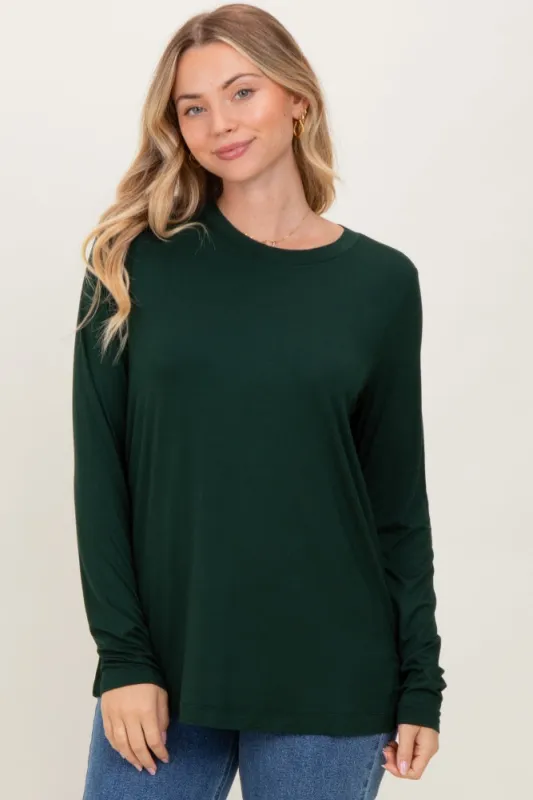 Forest Green Long Sleeve Top sold by Pinkblush