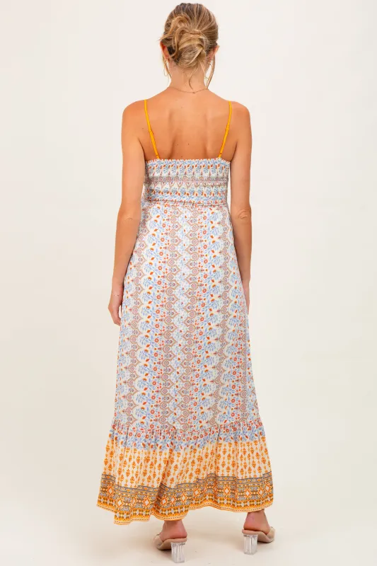 Multi Border Print Cut Out Maternity Maxi Dress sold by Pinkblush